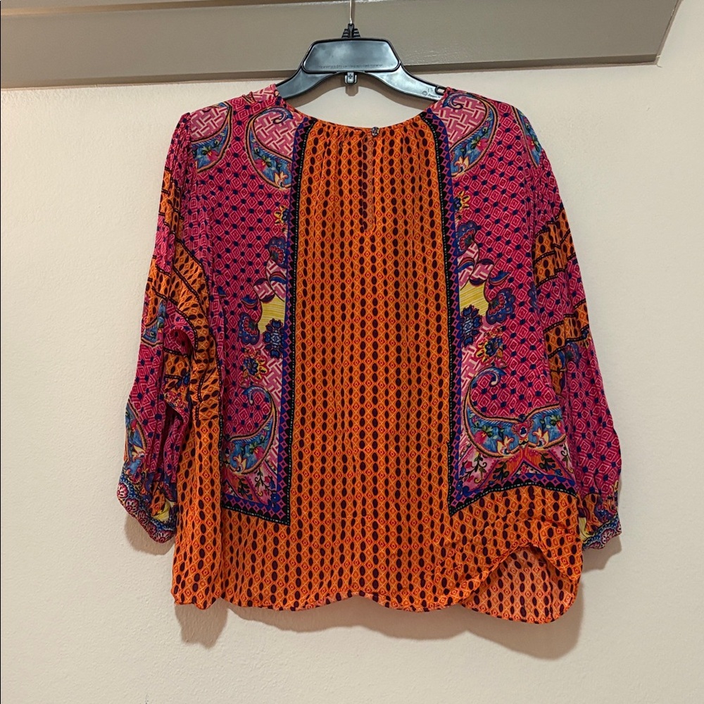 Bhanuni by Jyoti Emilia Beaded Peasant Blouse SZ M VGUC - Picture 5 of 10
